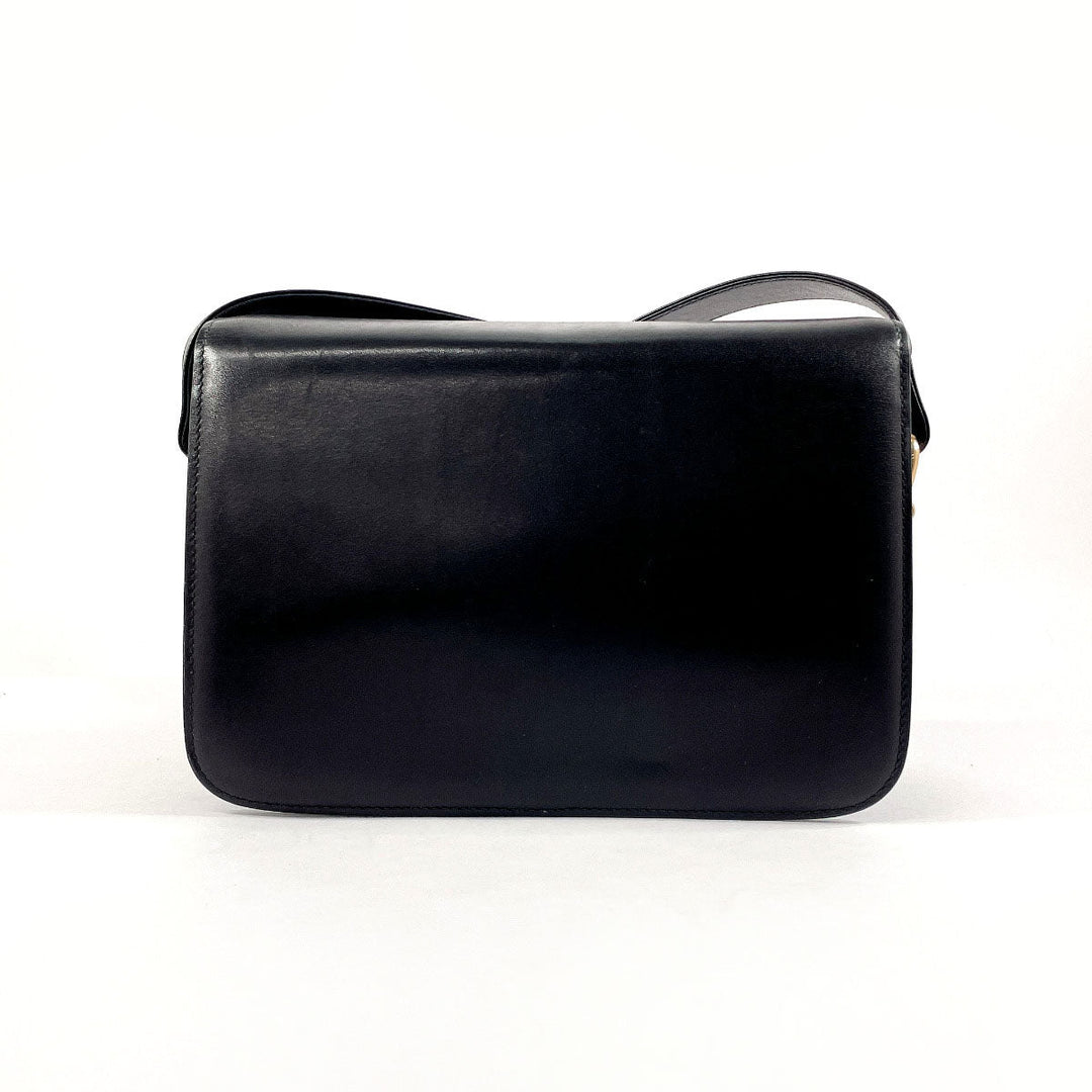 CELINE leather black vintage Carriage Metal
