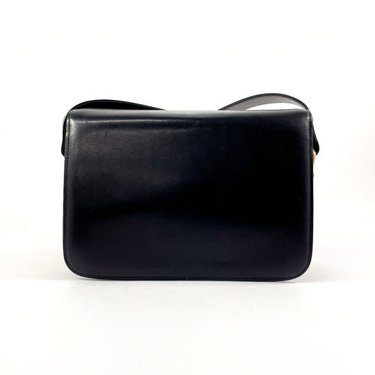 CELINE leather black vintage Carriage Metal