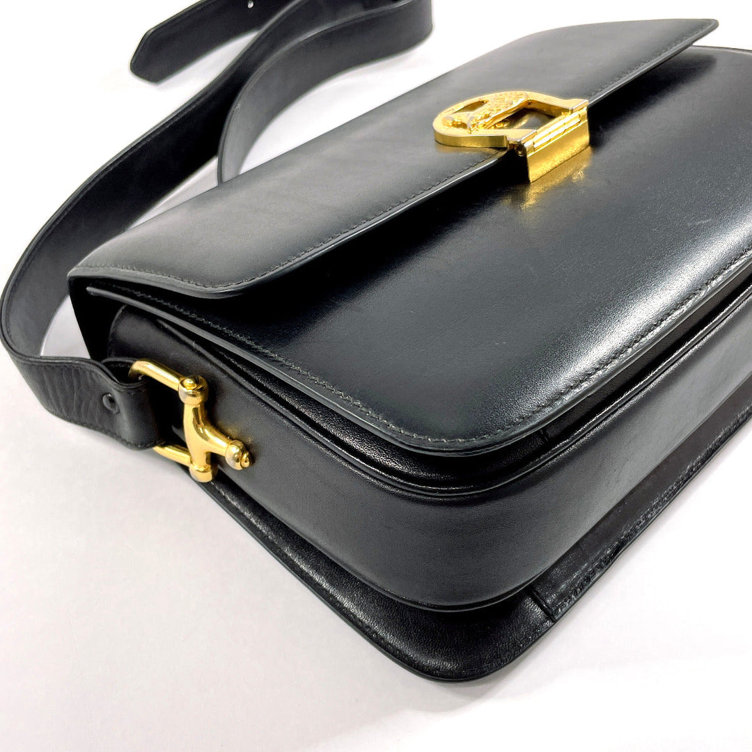 CELINE leather black vintage Carriage Metal