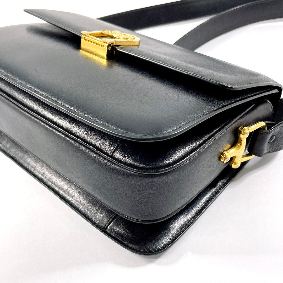 CELINE leather black vintage Carriage Metal