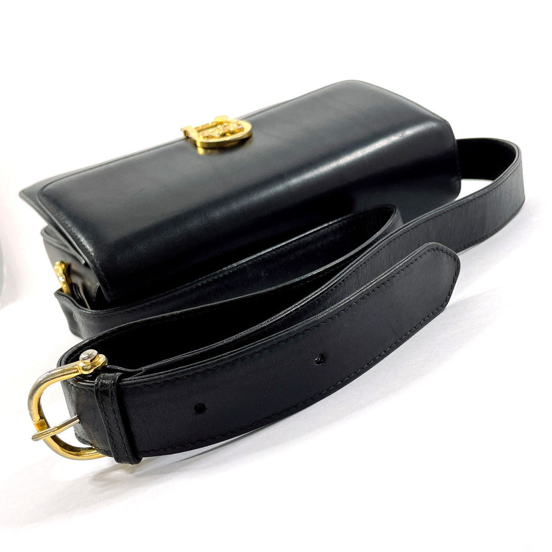 CELINE leather black vintage Carriage Metal