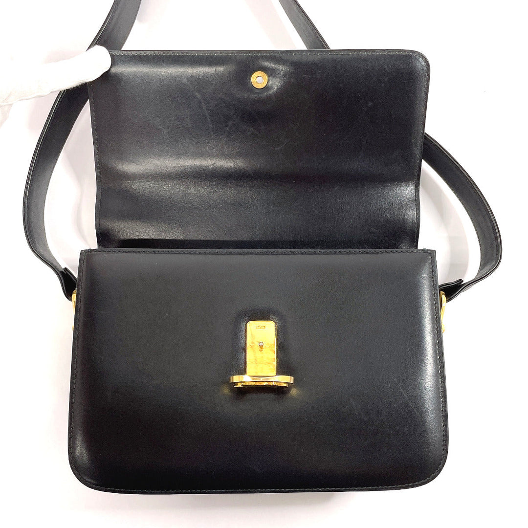 CELINE leather black vintage Carriage Metal