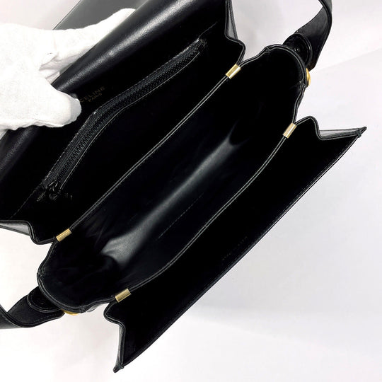 CELINE leather black vintage Carriage Metal