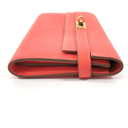 HERMES Long Wallet Purse Epsom pink Kelly wallet