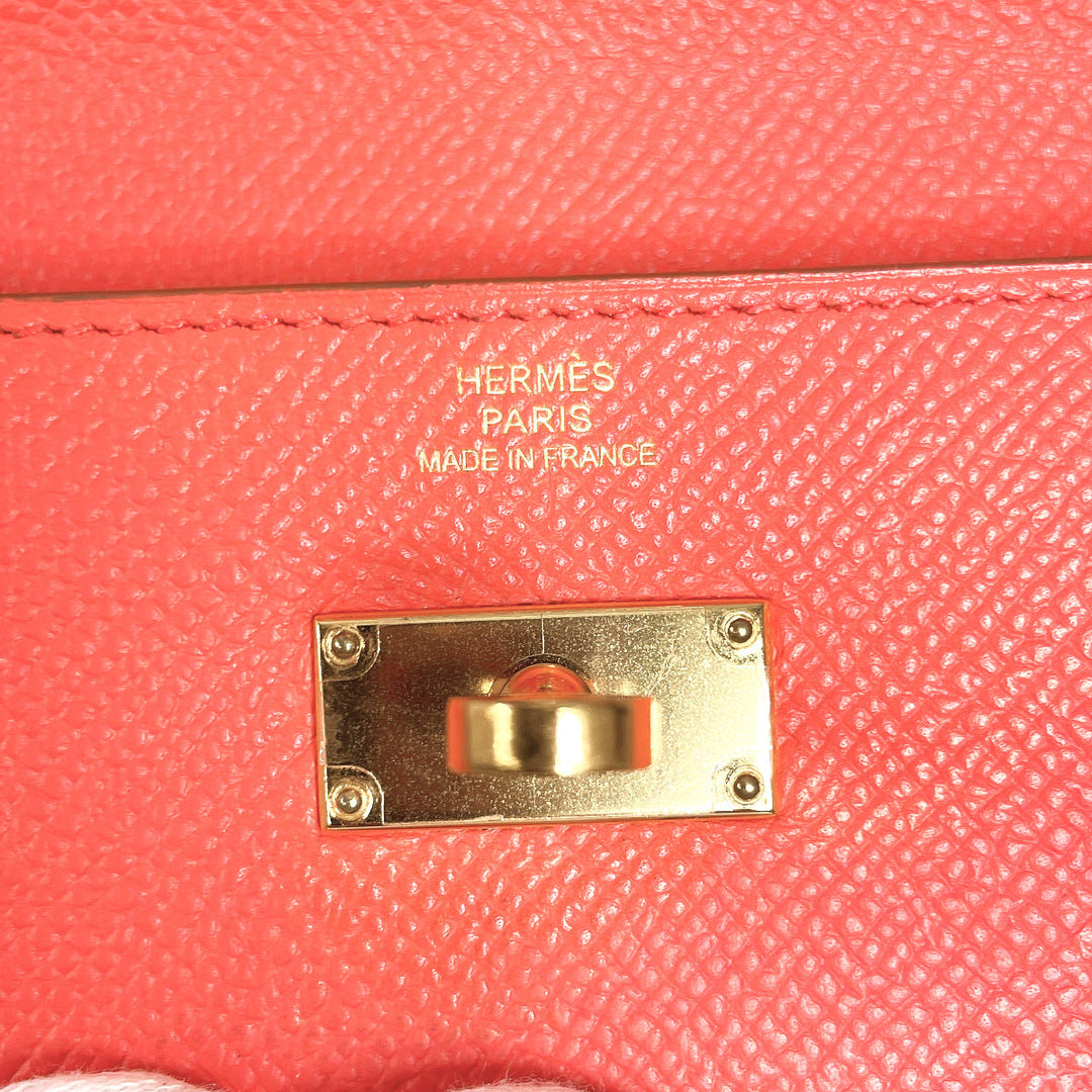 HERMES Long Wallet Purse Epsom pink Kelly wallet