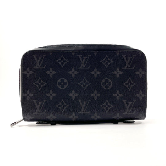 LOUIS VUITTON Long Wallet Purse M61698 Monogram Eclipse black Zippy XL mens Used Authentic