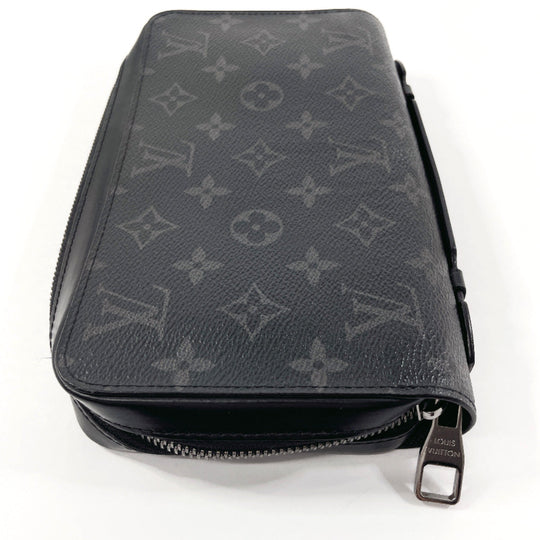 LOUIS VUITTON Long Wallet Purse M61698 Monogram Eclipse black Zippy XL mens Used Authentic