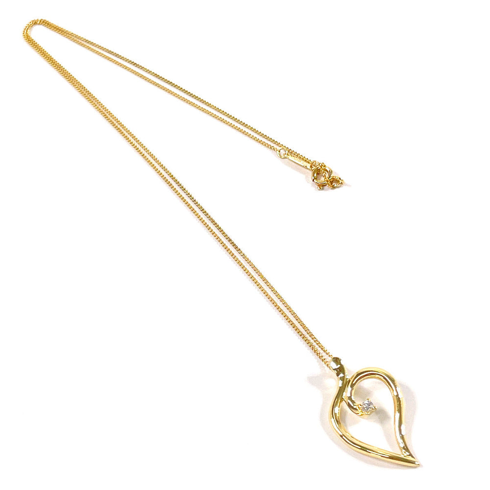 TIFFANY&Co. Necklace K18 Yellow Gold, Diamond gold Leaf heart