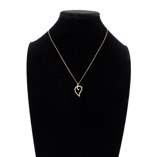 TIFFANY&Co. Necklace K18 Yellow Gold, Diamond gold Leaf heart