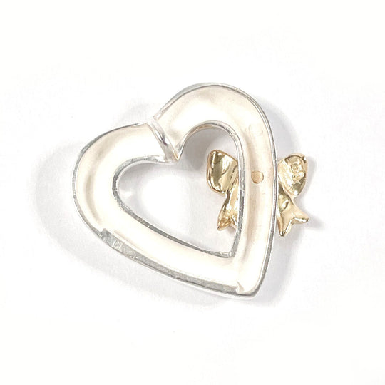 TIFFANY&Co. Pendant top Silver925, K18 Yellow Gold Silver Heart ribbon