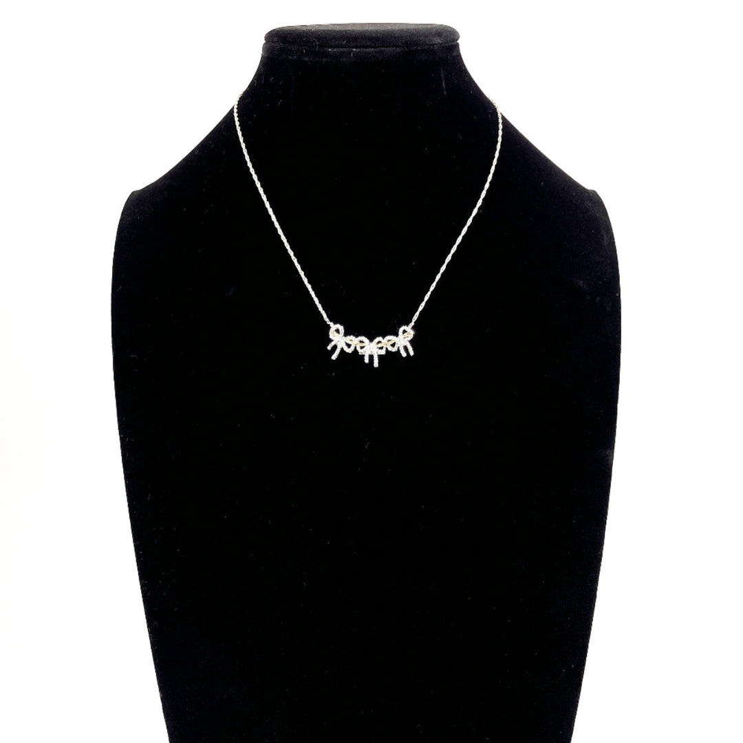 TIFFANY&Co. Necklace Silver925, K18 Yellow Gold Silver Triple ribbon Women Used Authentic