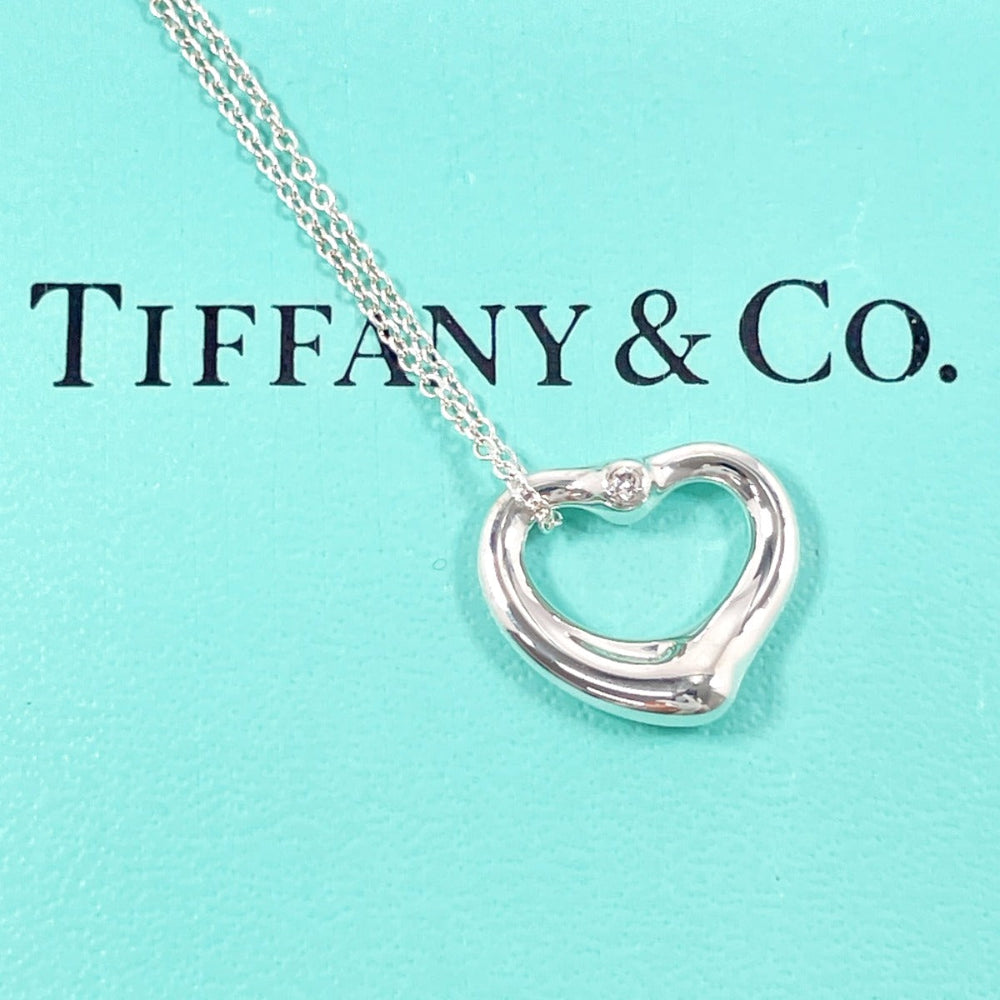 TIFFANY&Co. Necklace Silver925, Diamond Silver El Saperetti Open heart