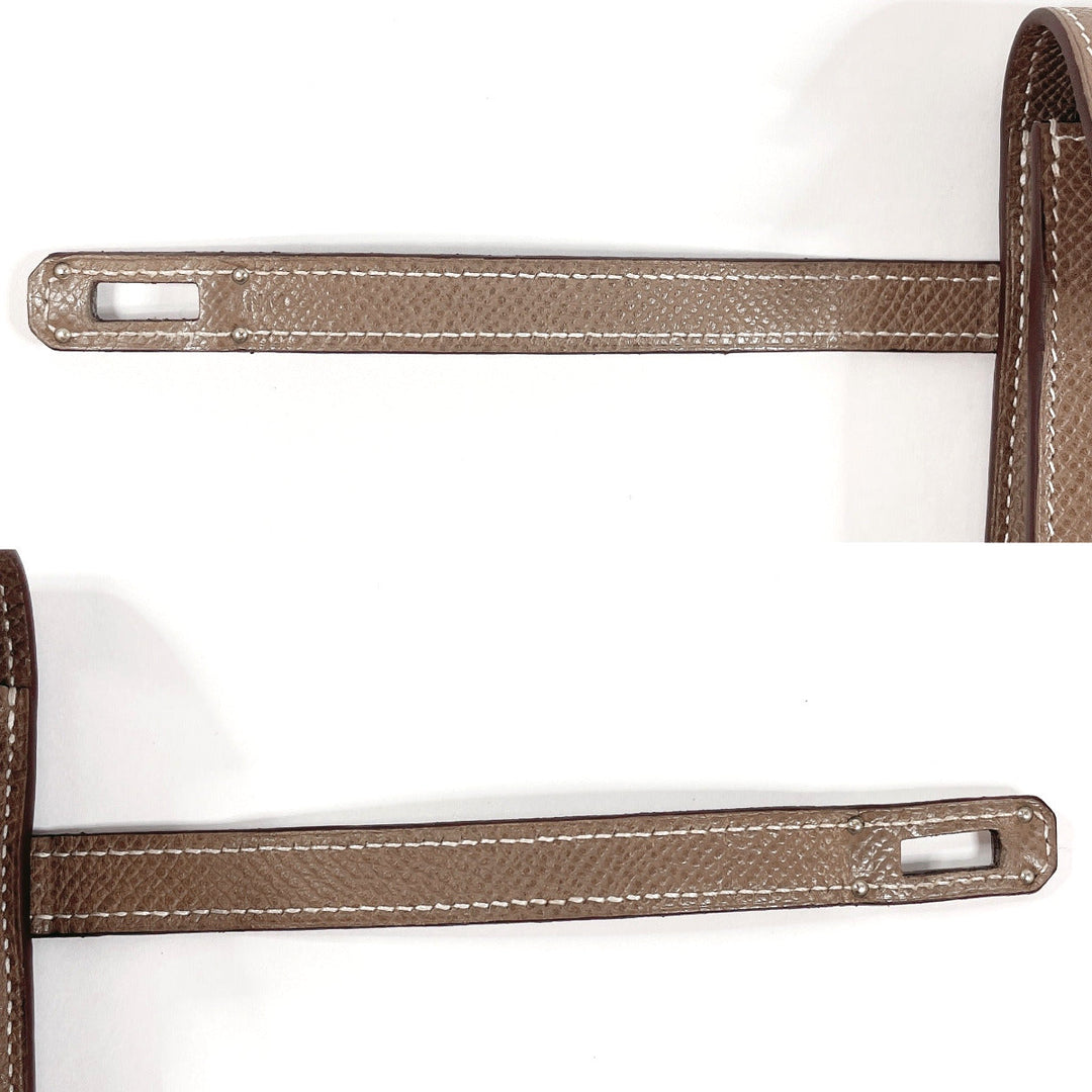 HERMES Long Wallet Purse Epsom Brown Kelly wallet Women Used Authentic