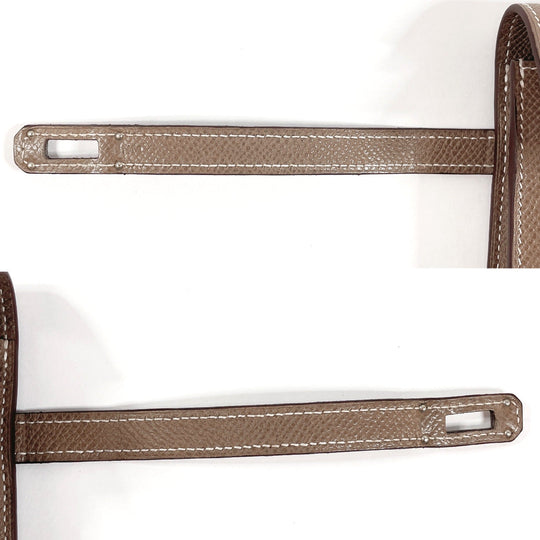 HERMES Long Wallet Purse Epsom Brown Kelly wallet Women Used Authentic