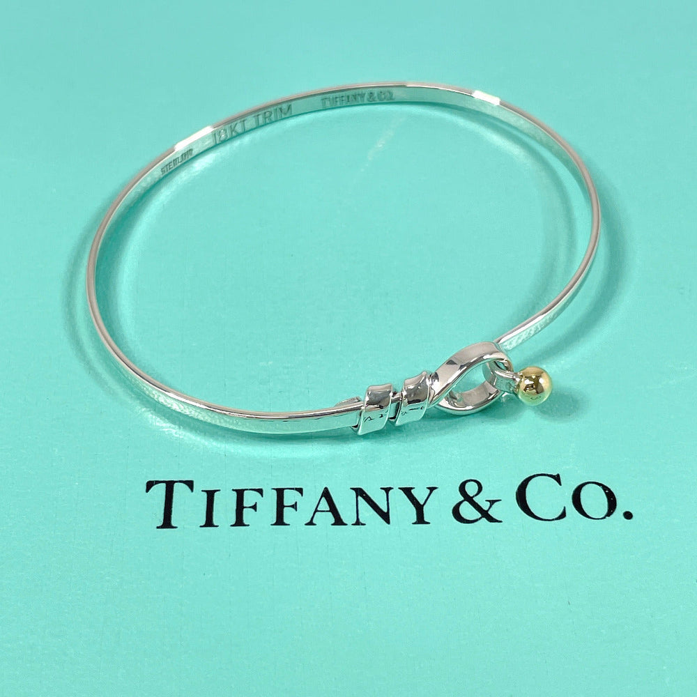 TIFFANY&Co. Bangle Sterling Silver, 18K Yellow Gold Silver Hook & Eye