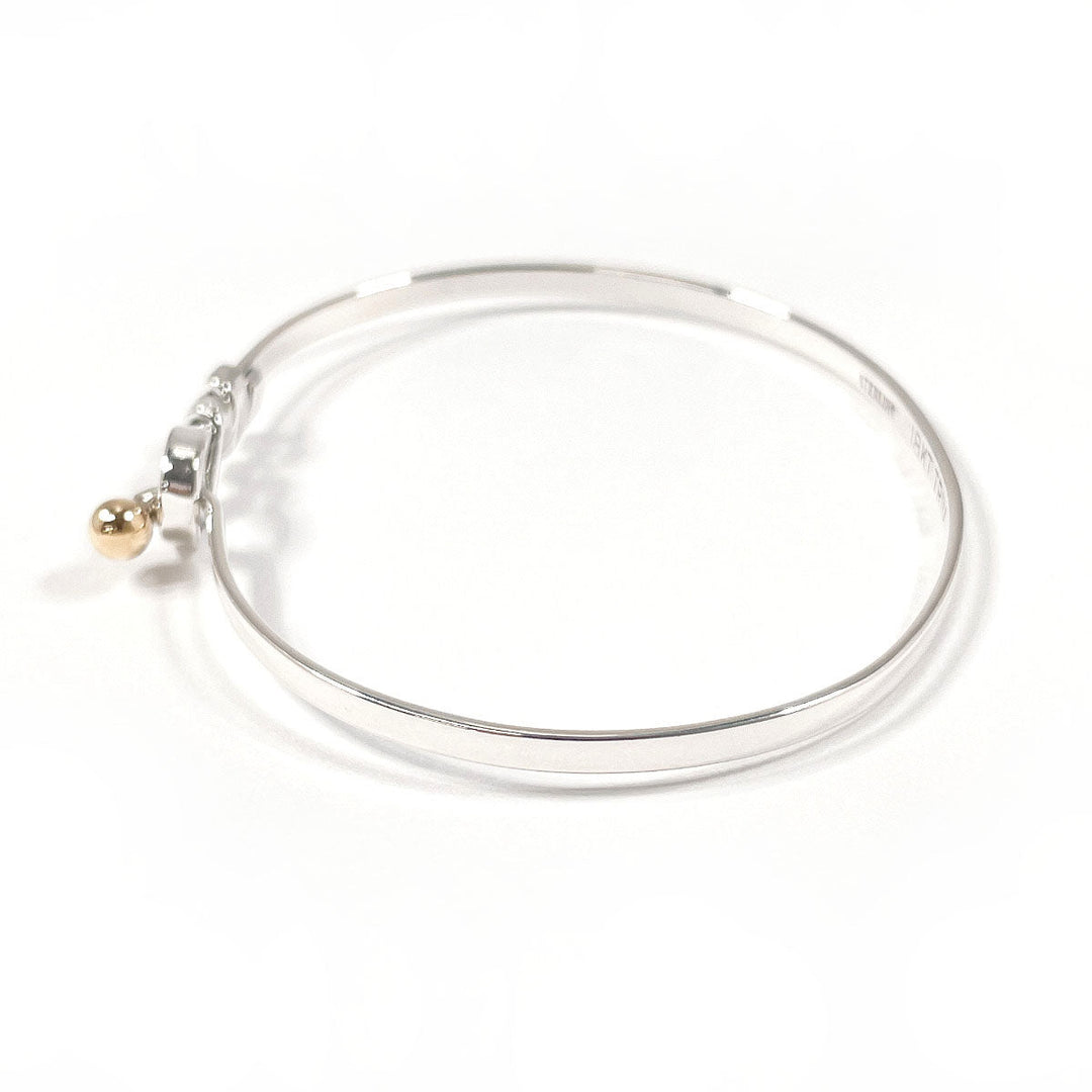 TIFFANY&Co. Bangle Sterling Silver, 18K Yellow Gold Silver Hook & Eye