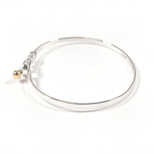 TIFFANY&Co. Bangle Sterling Silver, 18K Yellow Gold Silver Hook & Eye
