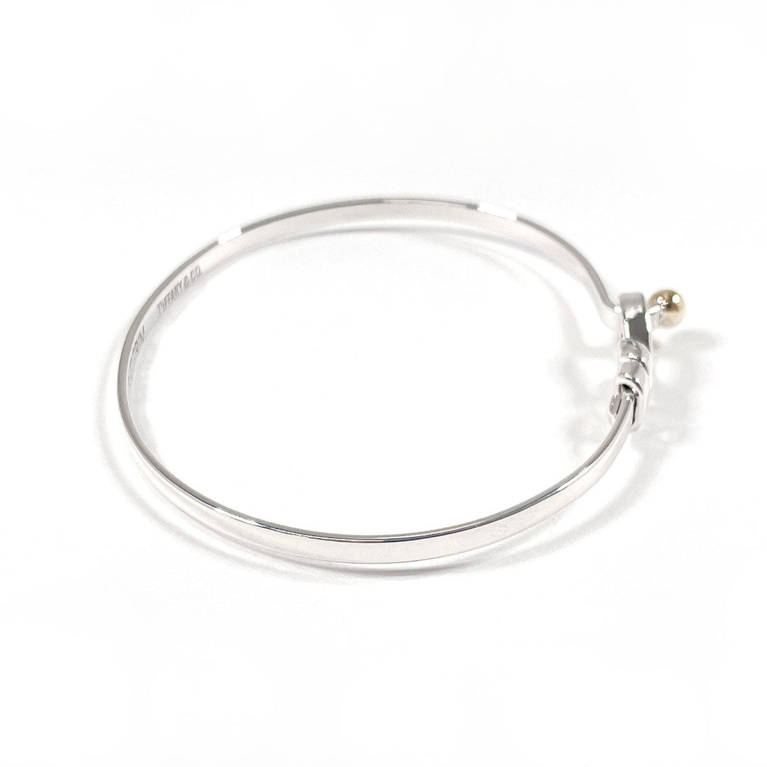 TIFFANY&Co. Bangle Sterling Silver, 18K Yellow Gold Silver Hook & Eye