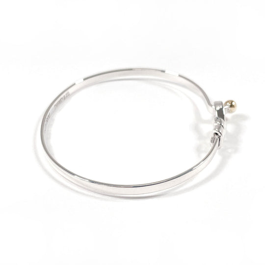 TIFFANY&Co. Bangle Sterling Silver, 18K Yellow Gold Silver Hook & Eye