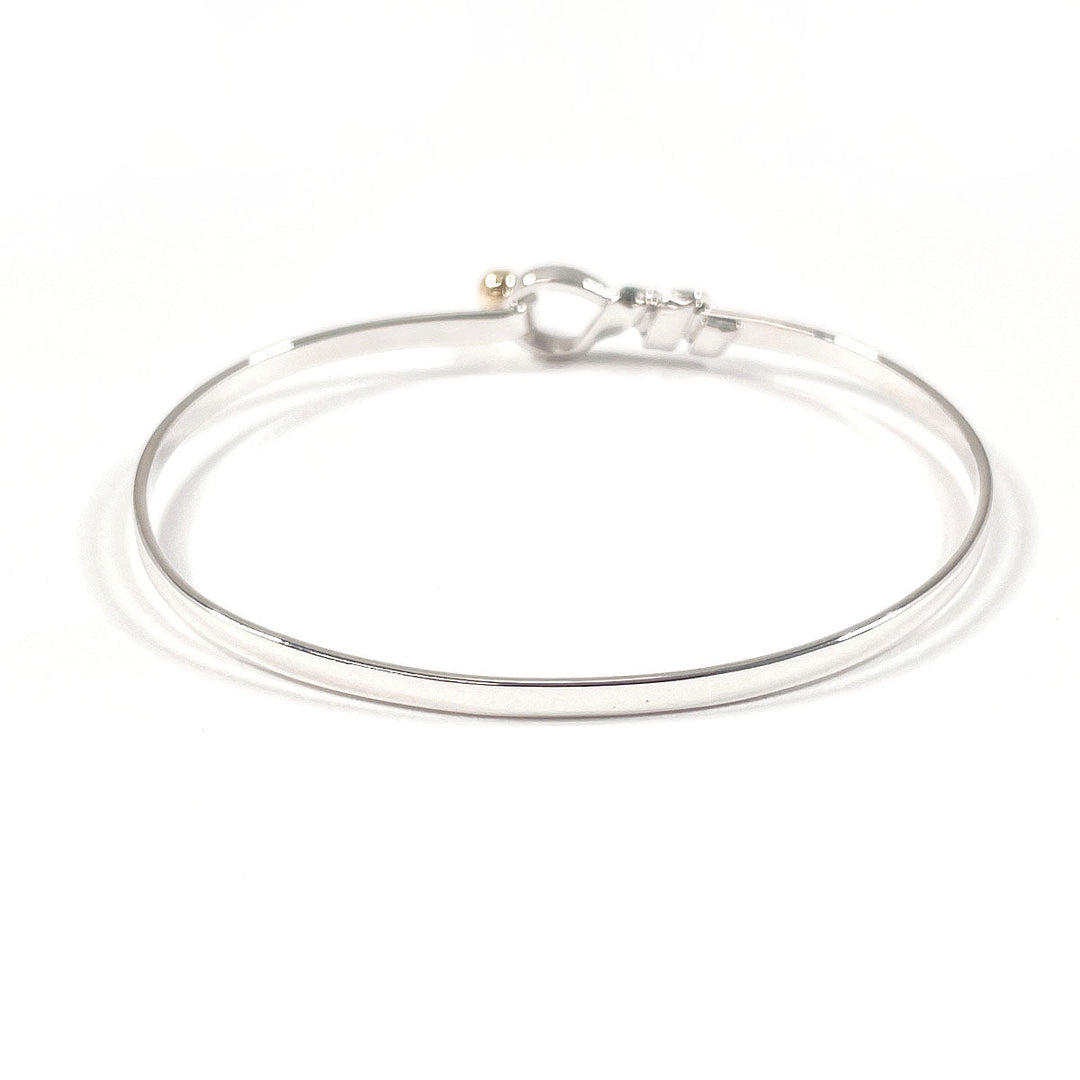 TIFFANY&Co. Bangle Sterling Silver, 18K Yellow Gold Silver Hook & Eye