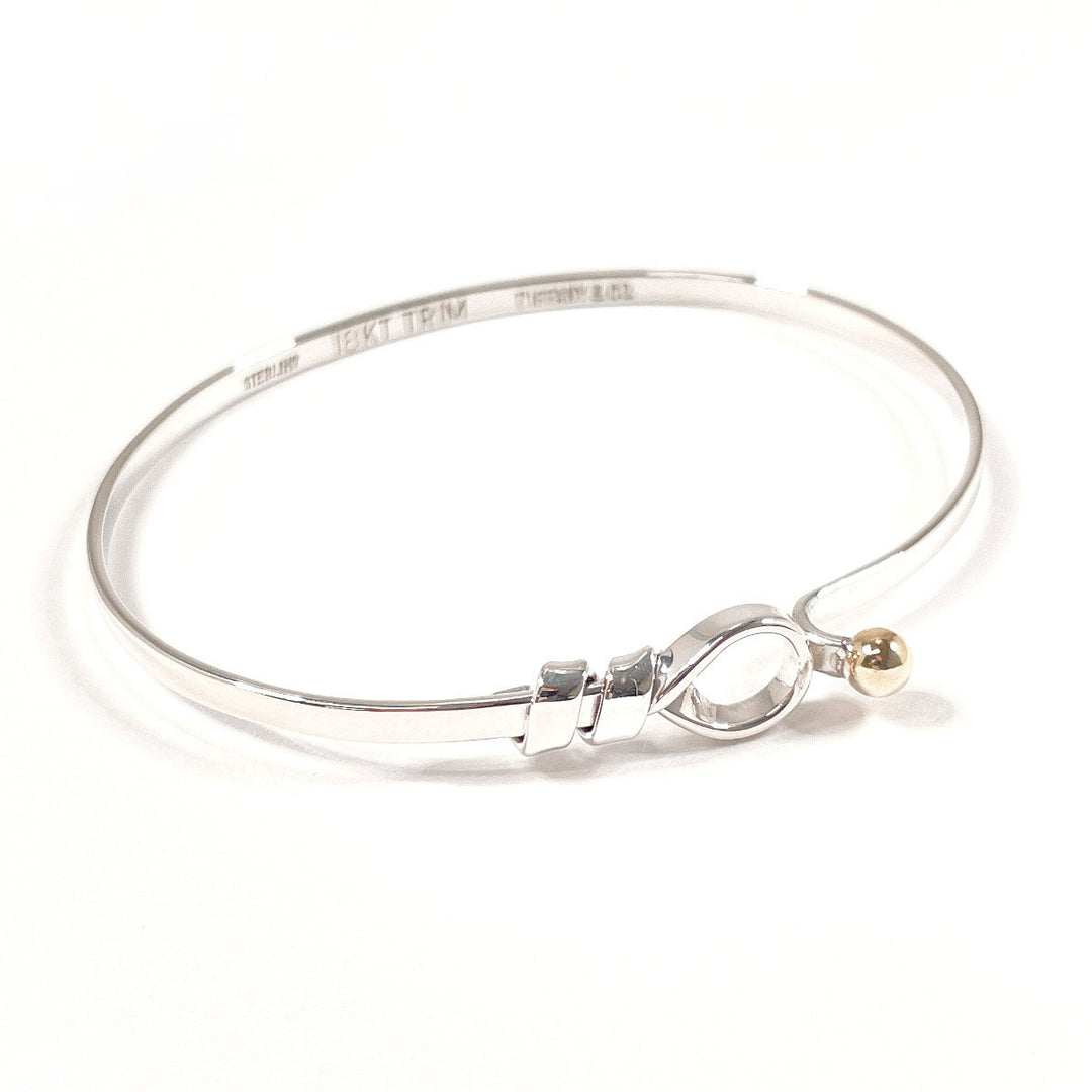 TIFFANY&Co. Bangle Sterling Silver, 18K Yellow Gold Silver Hook & Eye