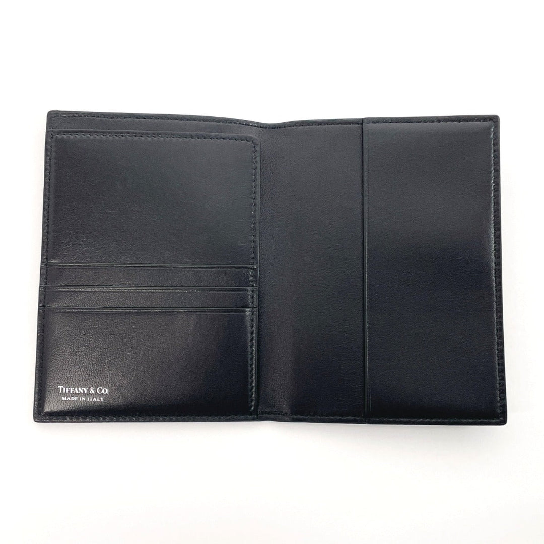 TIFFANY&Co. passport case leather black Diamond Point Passport cover unisex Used Authentic