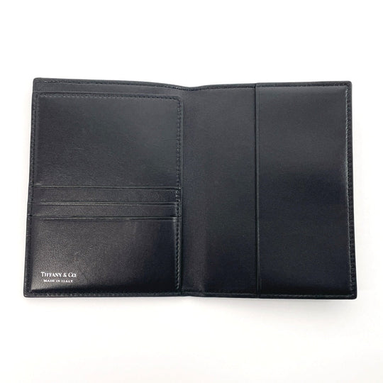 TIFFANY&Co. passport case leather black Diamond Point Passport cover unisex Used Authentic