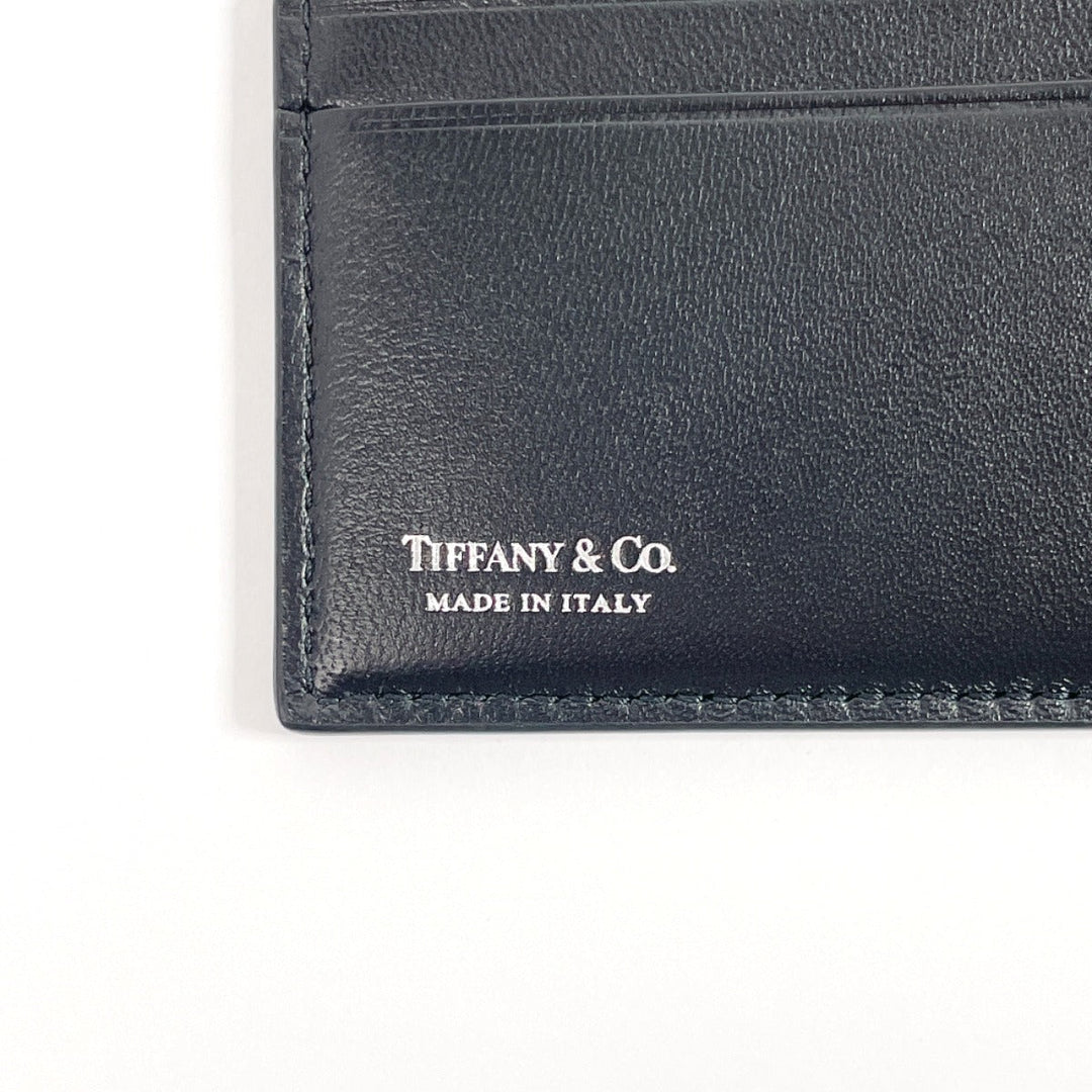 TIFFANY&Co. passport case leather black Diamond Point Passport cover unisex Used Authentic