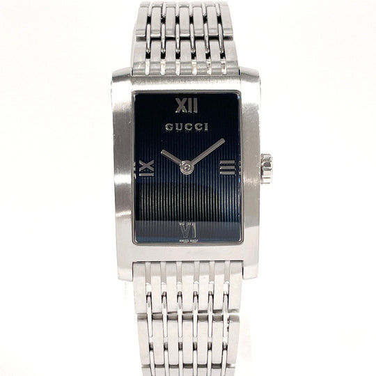 GUCCI Watches Quartz 8600J Stainless Steel , Stainless Steel Silver black dial Women Used Authentic