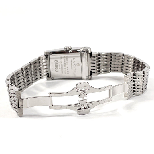 GUCCI Watches Quartz 8600J Stainless Steel , Stainless Steel Silver black dial Women Used Authentic