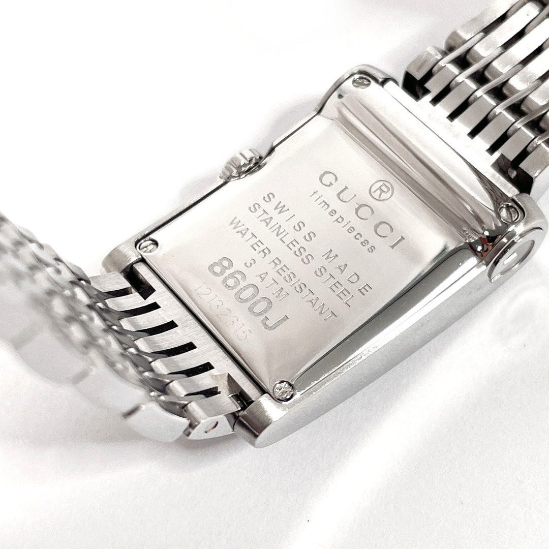 GUCCI Watches Quartz 8600J Stainless Steel , Stainless Steel Silver black dial Women Used Authentic