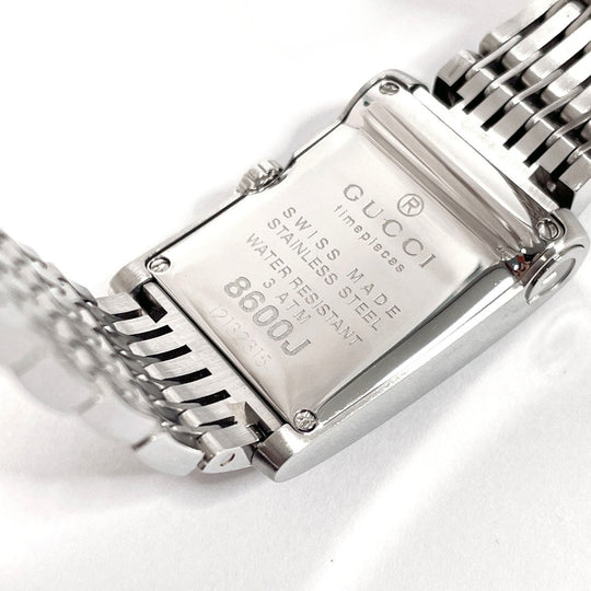 GUCCI Watches Quartz 8600J Stainless Steel , Stainless Steel Silver black dial Women Used Authentic
