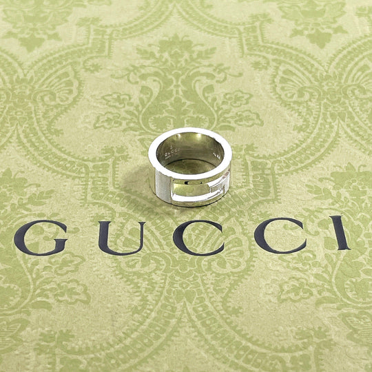 GUCCI Ring Silver925 Silver Branded Cutout G 8