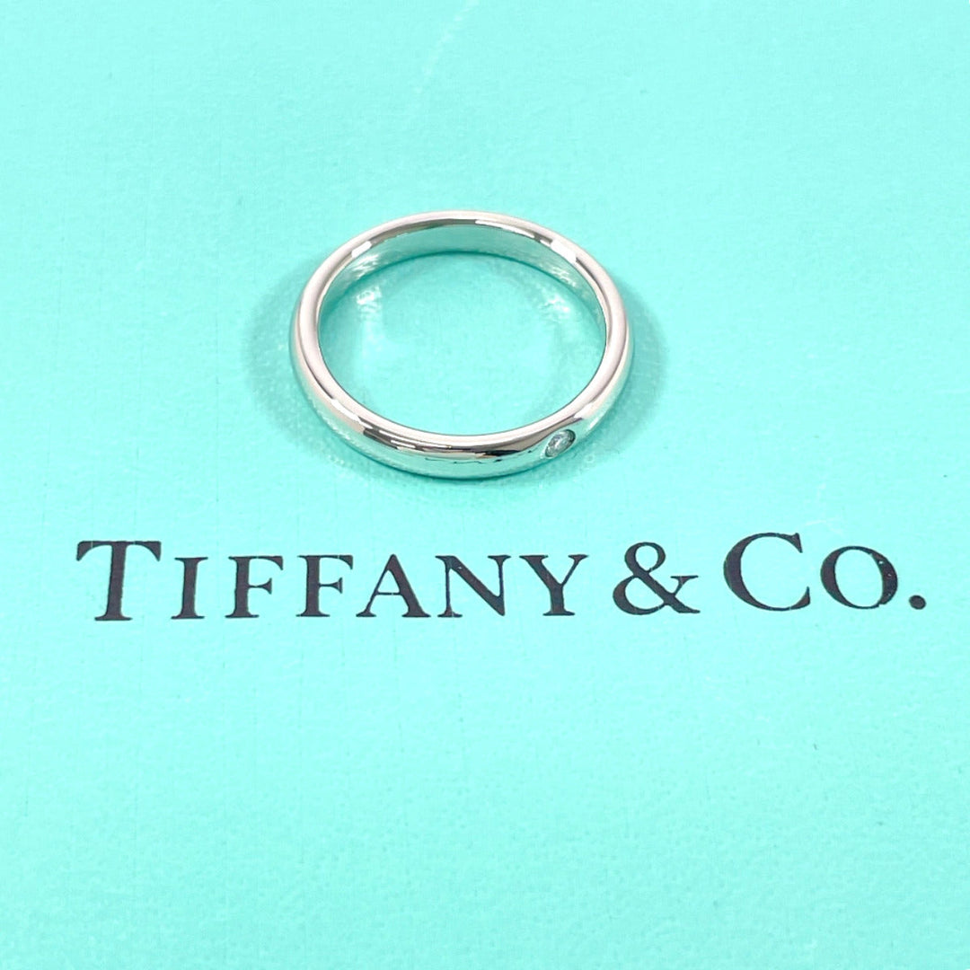 TIFFANY&Co. Ring Pt950Platinum, Diamond Silver El Saperetti Stacking band ring
