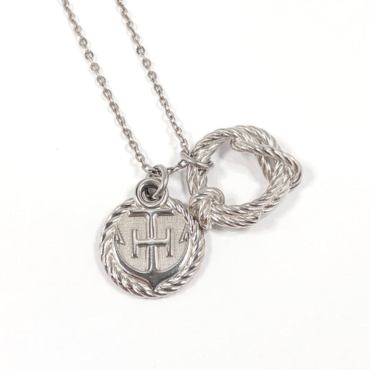 HERMES Necklace metal Silver cordage rope