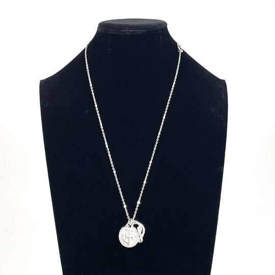 HERMES Necklace metal Silver cordage rope
