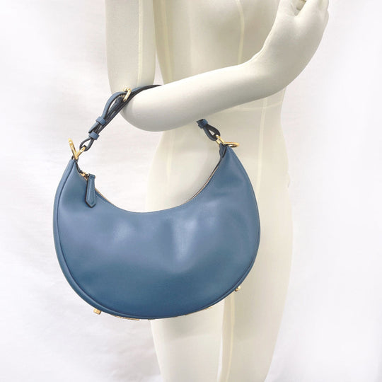 FENDI Handbag 8BR798 leather blue graphi small
