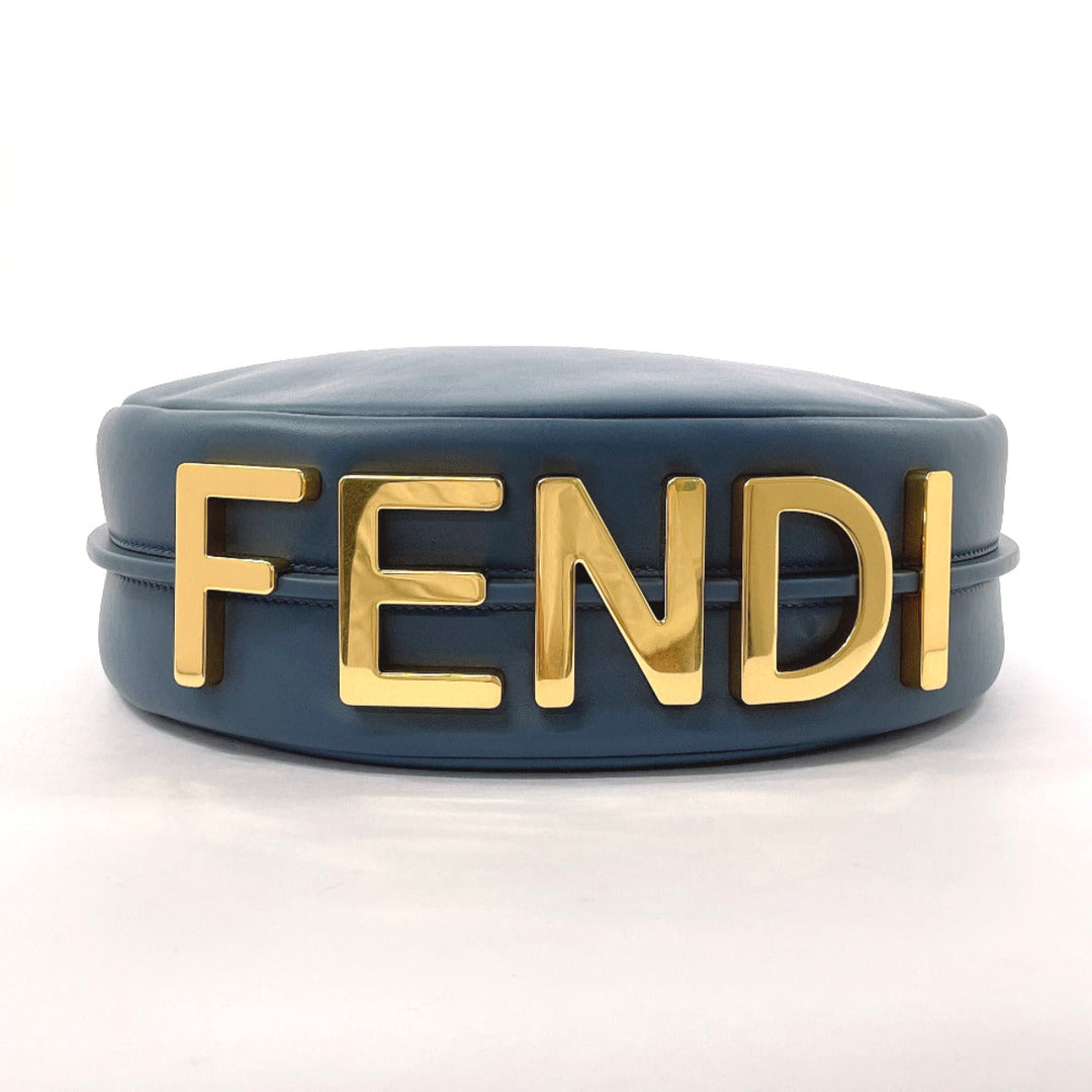 FENDI Handbag 8BR798 leather blue graphi small