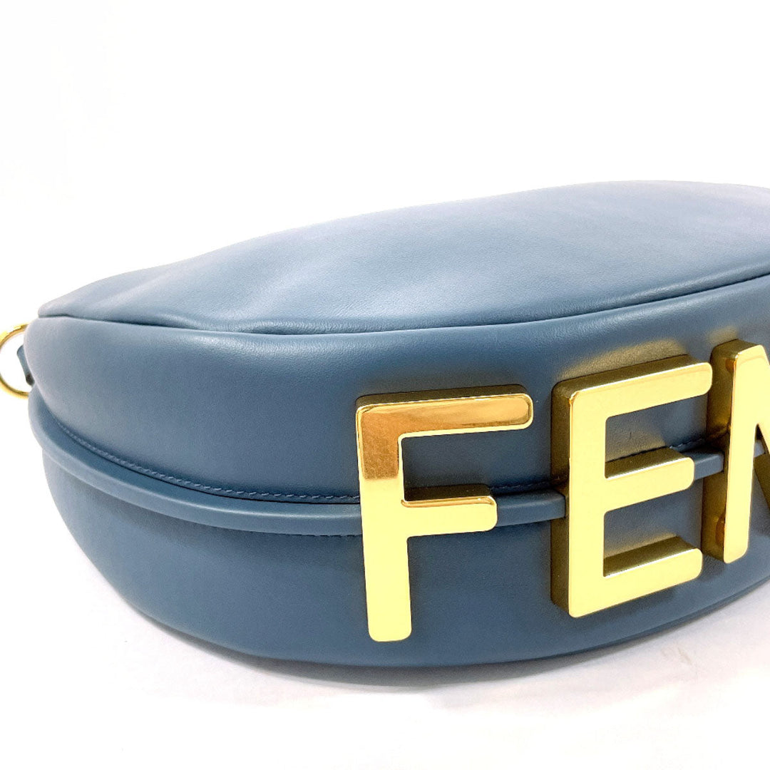 FENDI Handbag 8BR798 leather blue graphi small