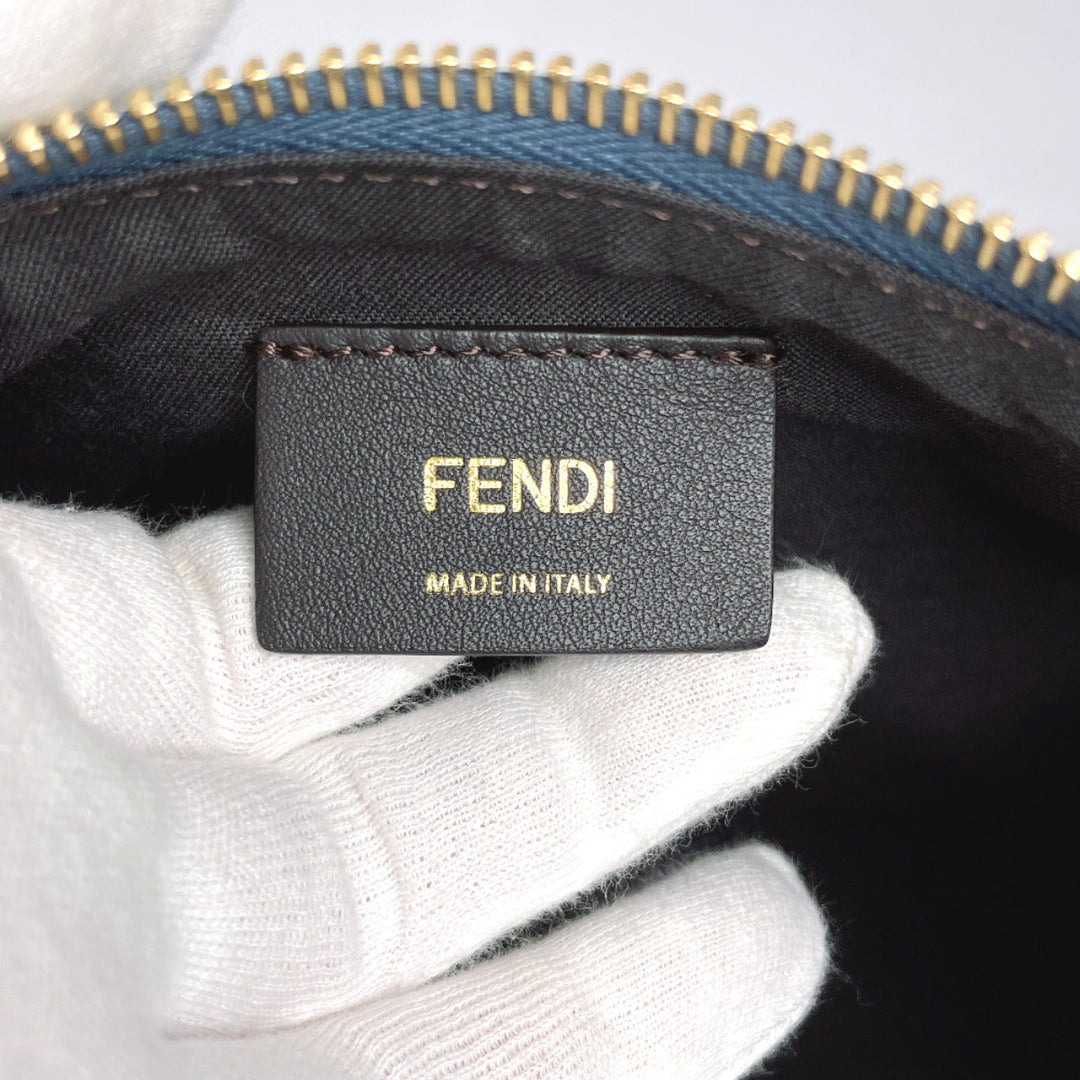 FENDI Handbag 8BR798 leather blue graphi small