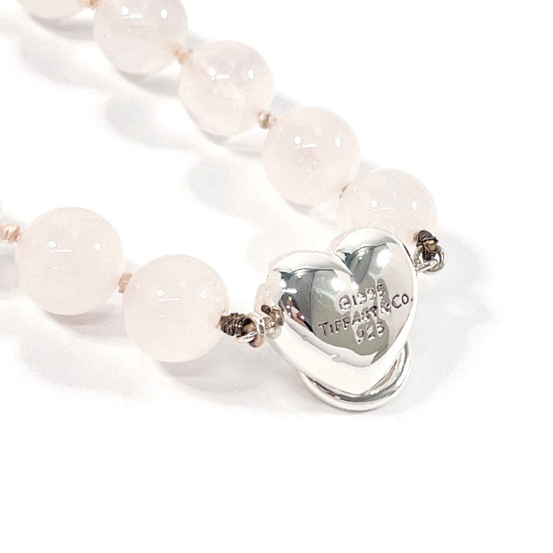 TIFFANY&Co. bracelet Silver925, Rose Quartz pink heart knock
