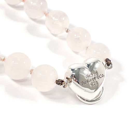 TIFFANY&Co. bracelet Silver925, Rose Quartz pink heart knock