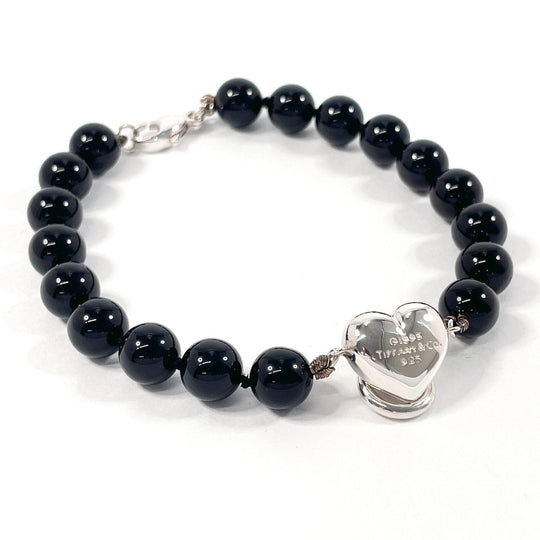 TIFFANY&Co. bracelet Silver925, Onyx black heart knock