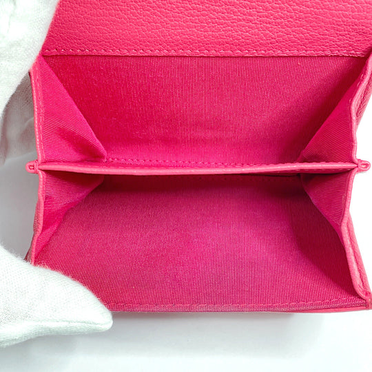 CHANEL Card Case leather pink COCO Mark Coin case