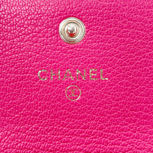 CHANEL Card Case leather pink COCO Mark Coin case