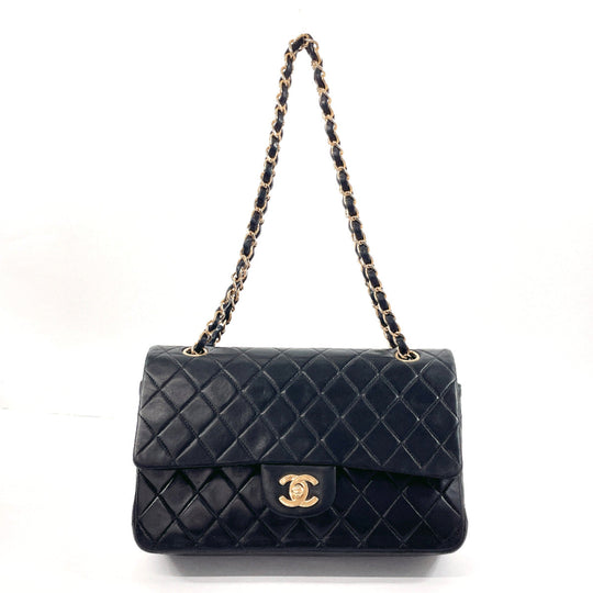 CHANEL Shoulder Bag lambskin black ChainShoulder Matrasse Women Used Authentic