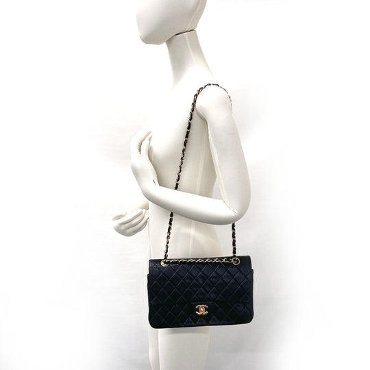 CHANEL Shoulder Bag lambskin black ChainShoulder Matrasse Women Used Authentic