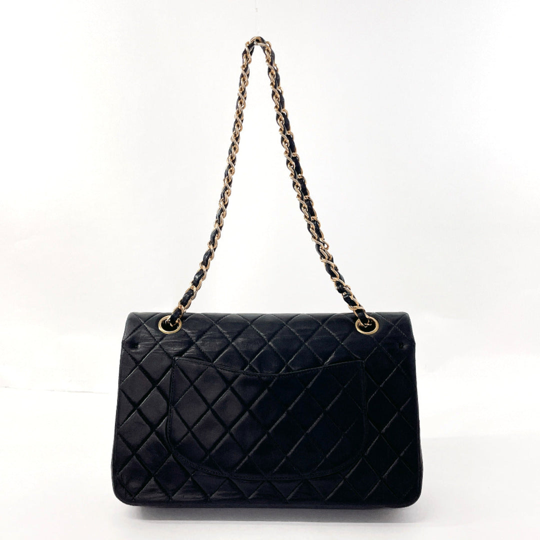 CHANEL Shoulder Bag lambskin black ChainShoulder Matrasse Women Used Authentic