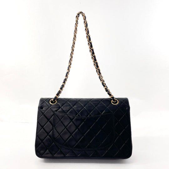 CHANEL Shoulder Bag lambskin black ChainShoulder Matrasse Women Used Authentic