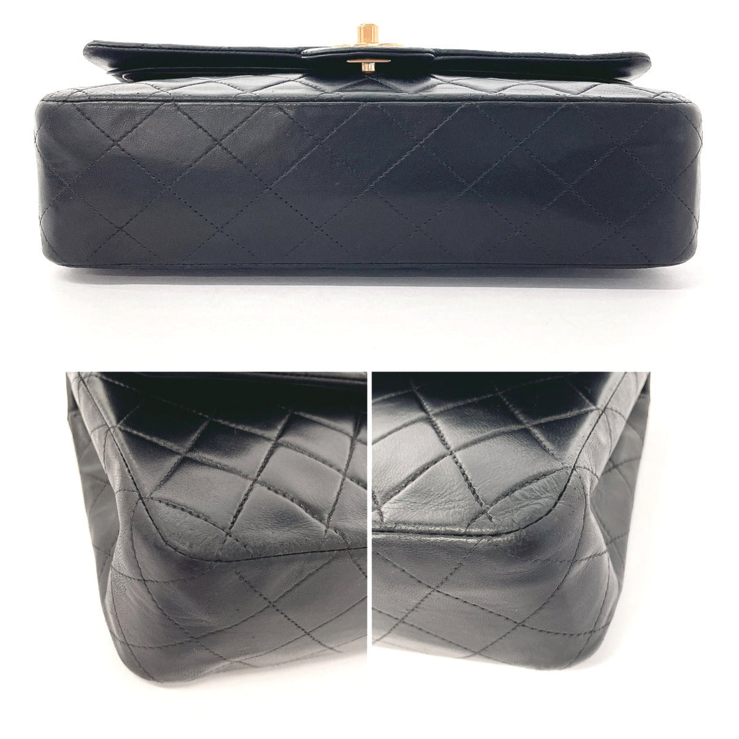 CHANEL Shoulder Bag lambskin black ChainShoulder Matrasse Women Used Authentic